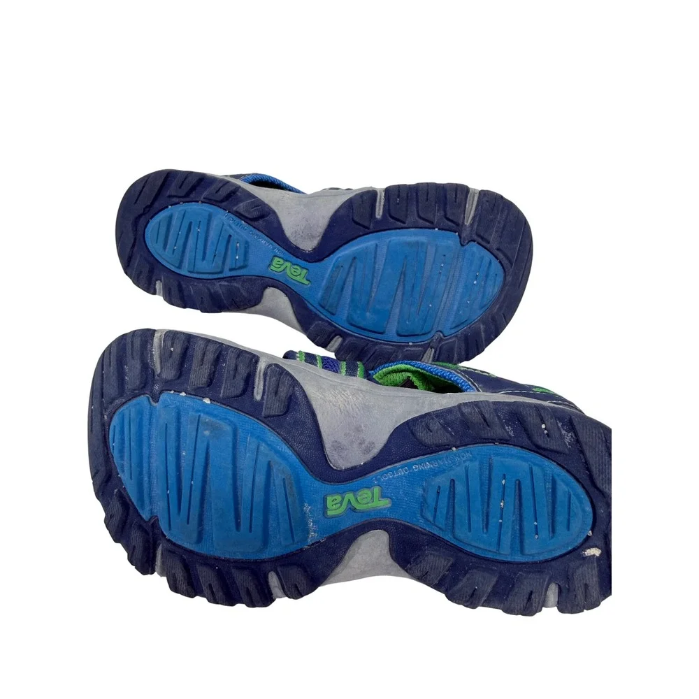 Teva Manatee Sandals Kids Size 12 Blue Green Excellent Closed Toe Water Shoes